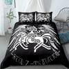 Vikings Yggdrasil Fenrir Wolf Bedding Set King Queen Double Full Twin Single Size Mythology Symbols Runes Bed Linen Set