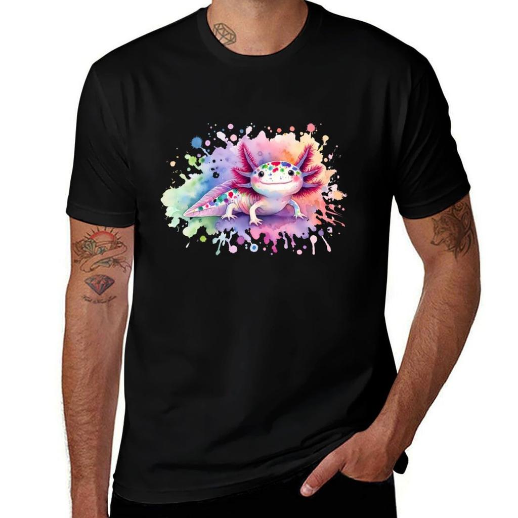 Axolotl Art #106 Axolotl Lovers T-Shirt Work Wear Breathable Tee