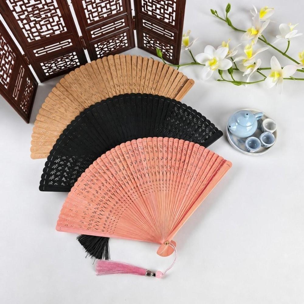 Portable Folding Bamboo Fan Handmade Retro Bamboo Fan Elegant Classical Folding Fan for Women