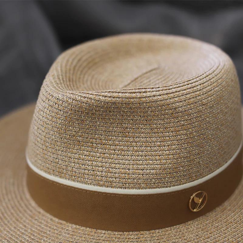 Designer New Natural Panama Strohhut in weicher Form Sommer Damen/Herren breite Krempe Strand Sonnenkappe UV-Schutz Fedora Geburtstagsgeschenk