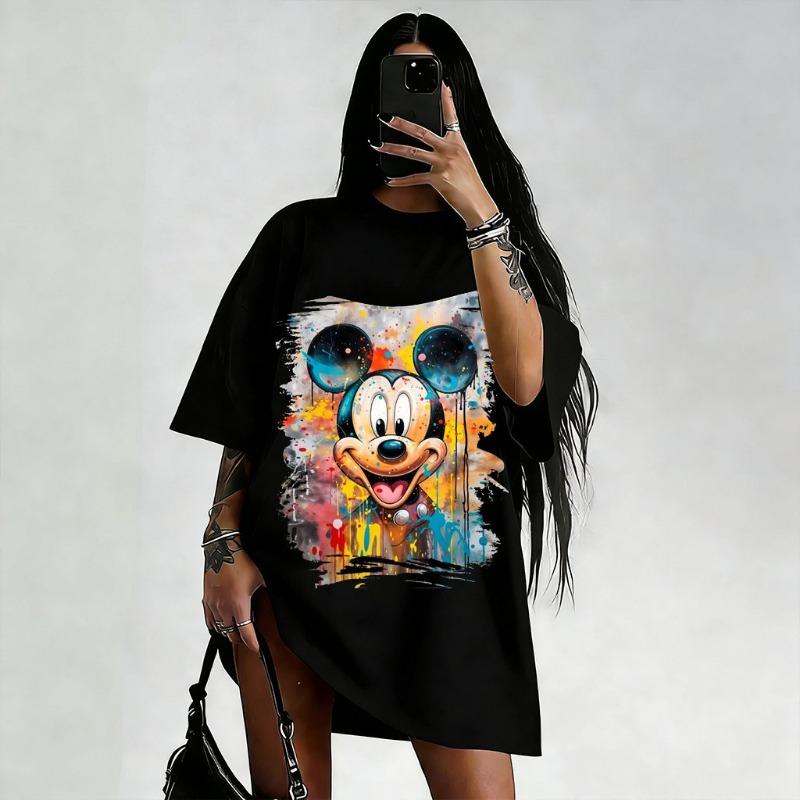 Streetwear 2026 Disney Mickey Minnie Grafik T-Shirt Damen Mann Kurzarm Tee Übergroße Lässige Tops Sommer Y2k Kleidung Unisex