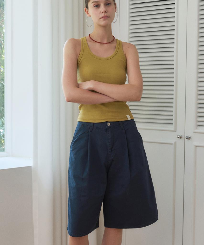 HAINT Nardin Long Wide Bermuda Pants _Navy