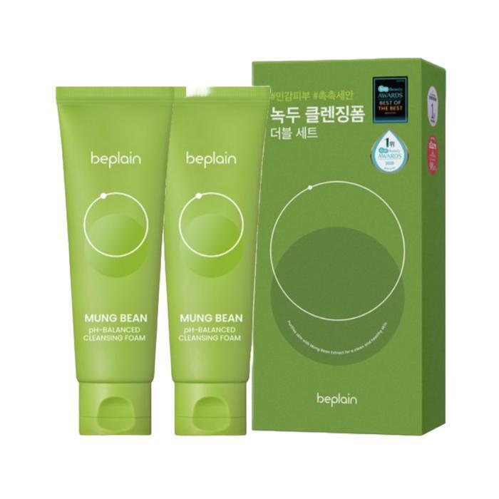 [BEPLAIN] BEPLAIN Green Bean Mildly Acidic Cleansing Foam Double Set 80ml x 2 (1 set) /sj (19774181)