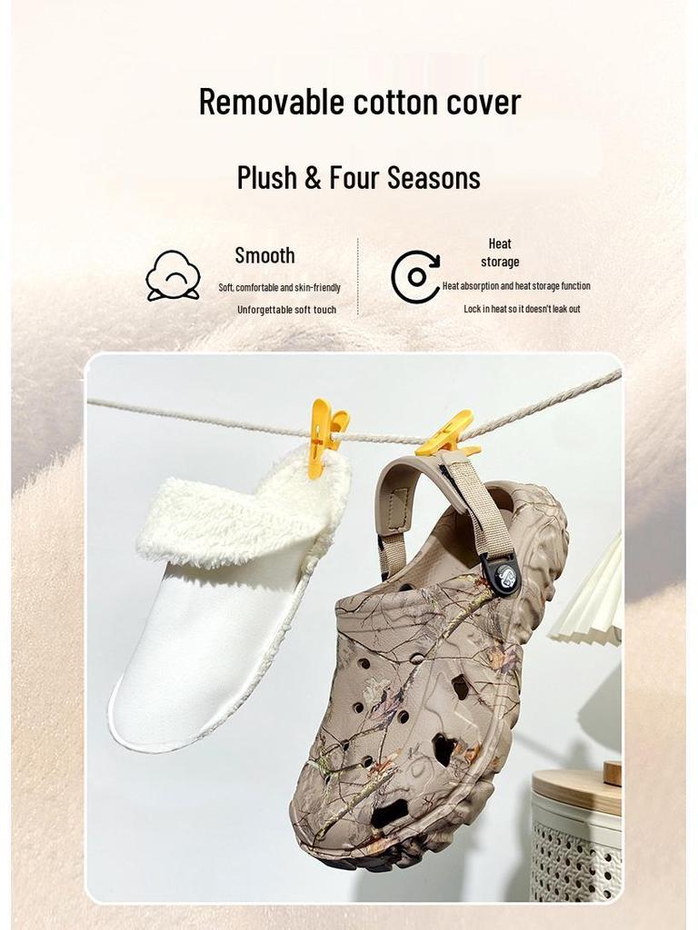 Herren Winter 2025 Samtgefütterte Baumwollpantoffeln mit dicker Sohle