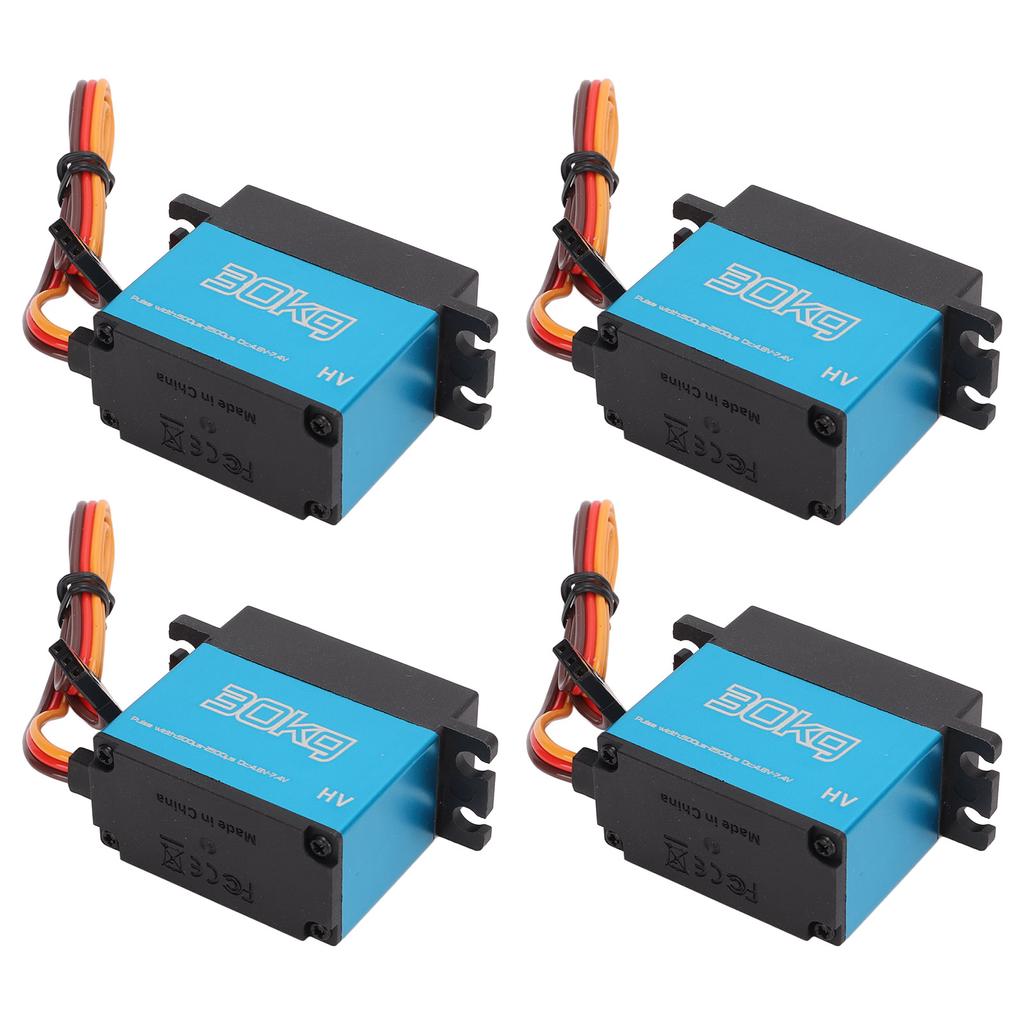 4Pcs 30kg RC Metal Gear Digital Servo with 25T Metal Servo Arm for 1 10 Remote Control Car Plane