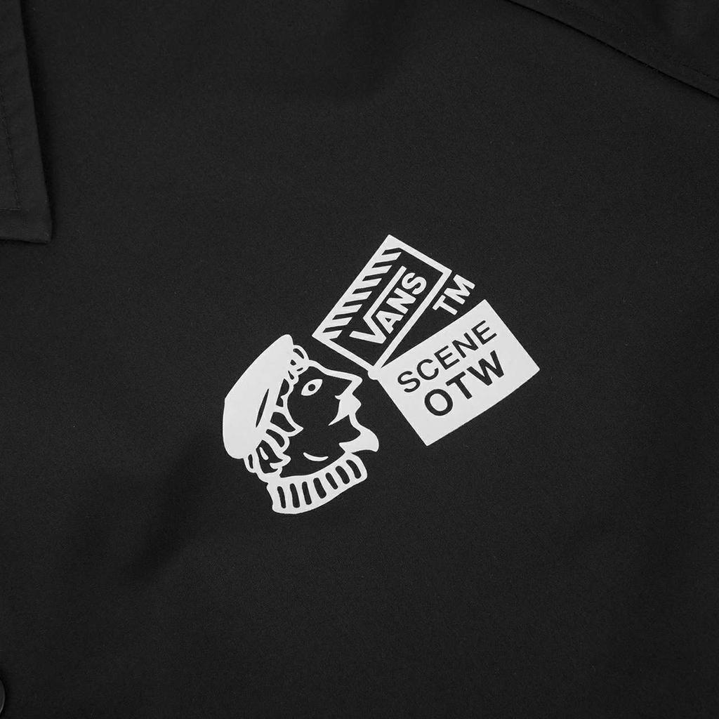 Vans Logo Print Lustiges Muster Jacke Herren Jacken Schwarz VN0A54P4BLK