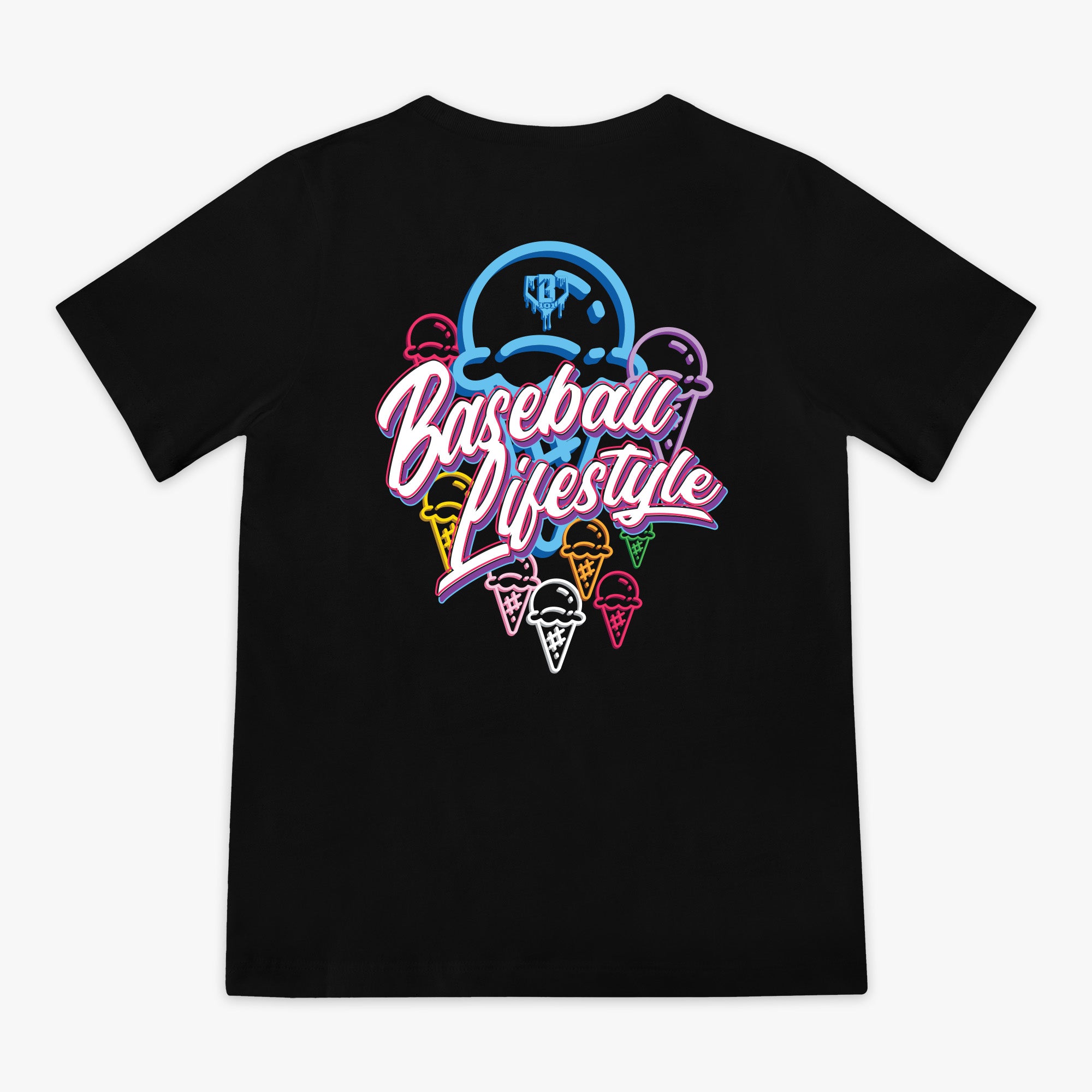 

2026 Summer Latest Baseball 101 Lifestyle Youth Adult Cartoon Multiple Ice Cream Prints Breathable Parent-child Cotton T-shir... 5XL