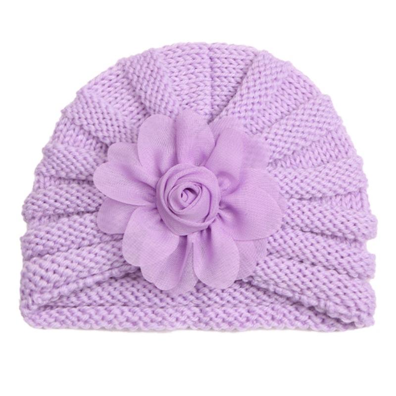 Autumn and winter new baby wool flower hat, children's warm flower pullover hat, baby hat