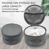 New Telescopic Fan Storage Bag with Handle Zipper Folding Round Cosmetic And Small tools Protective Case For Summer Camping