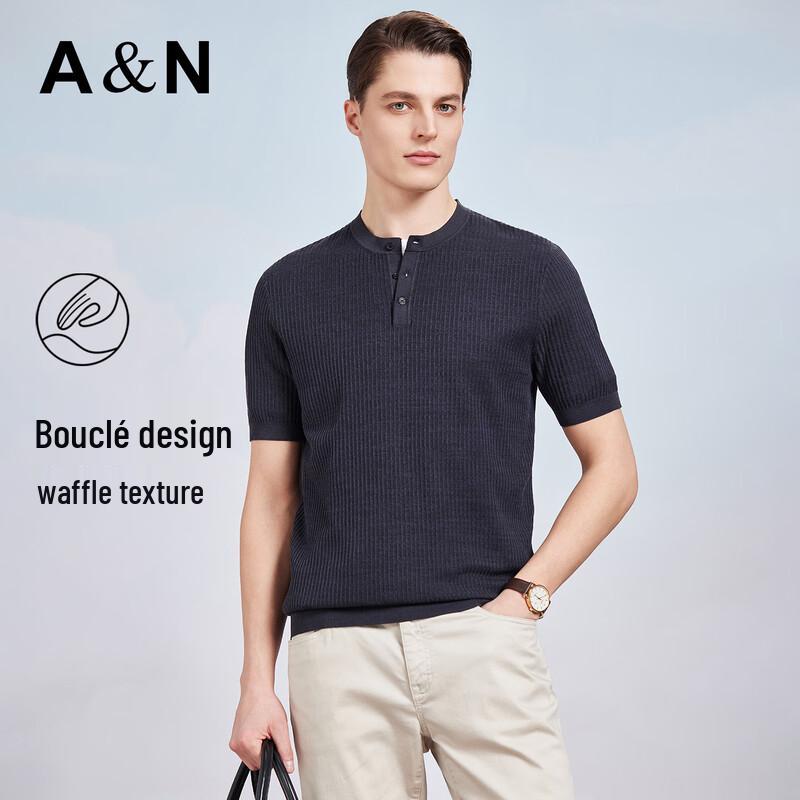 Antonio Herren T-Shirt mit kurzen Ärmeln, 100% Baumwolle, gestrickt