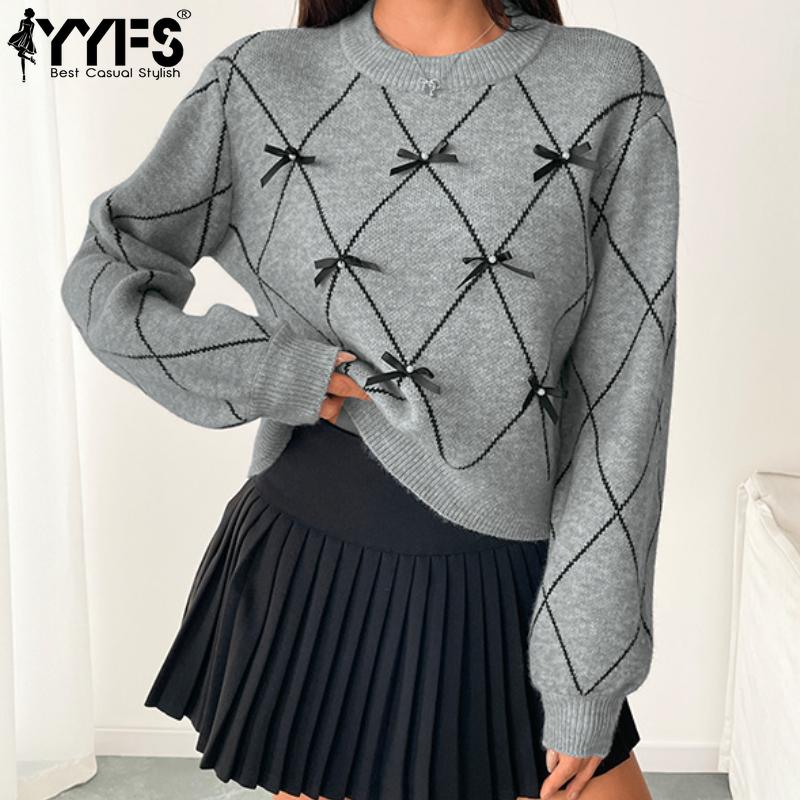 YYFS Women's Fashion Casual Fall Winter Long Sleeve O-Neck Sweaters