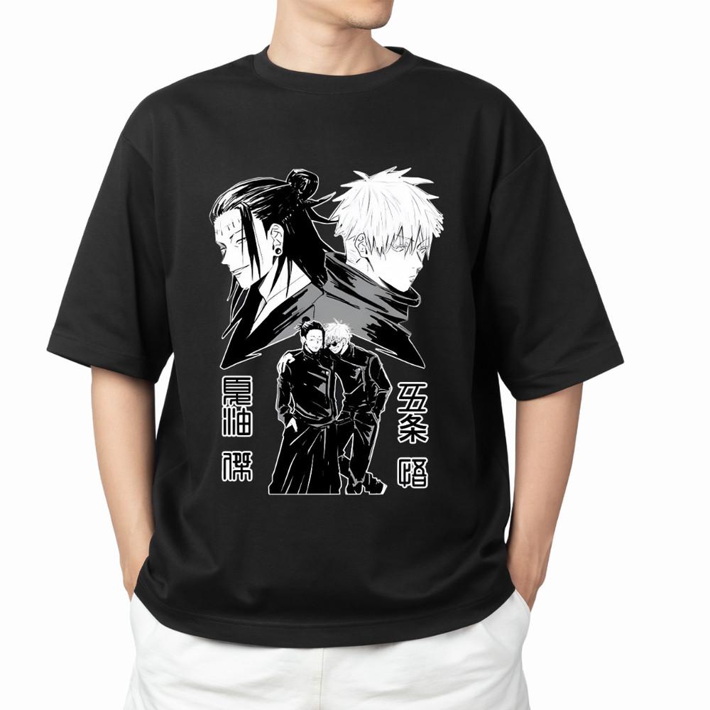 

Jujutsu Kaisen Gojo Geto Custom Graphic T-Shirt – Unisex Tee Black White Duo 2XL
