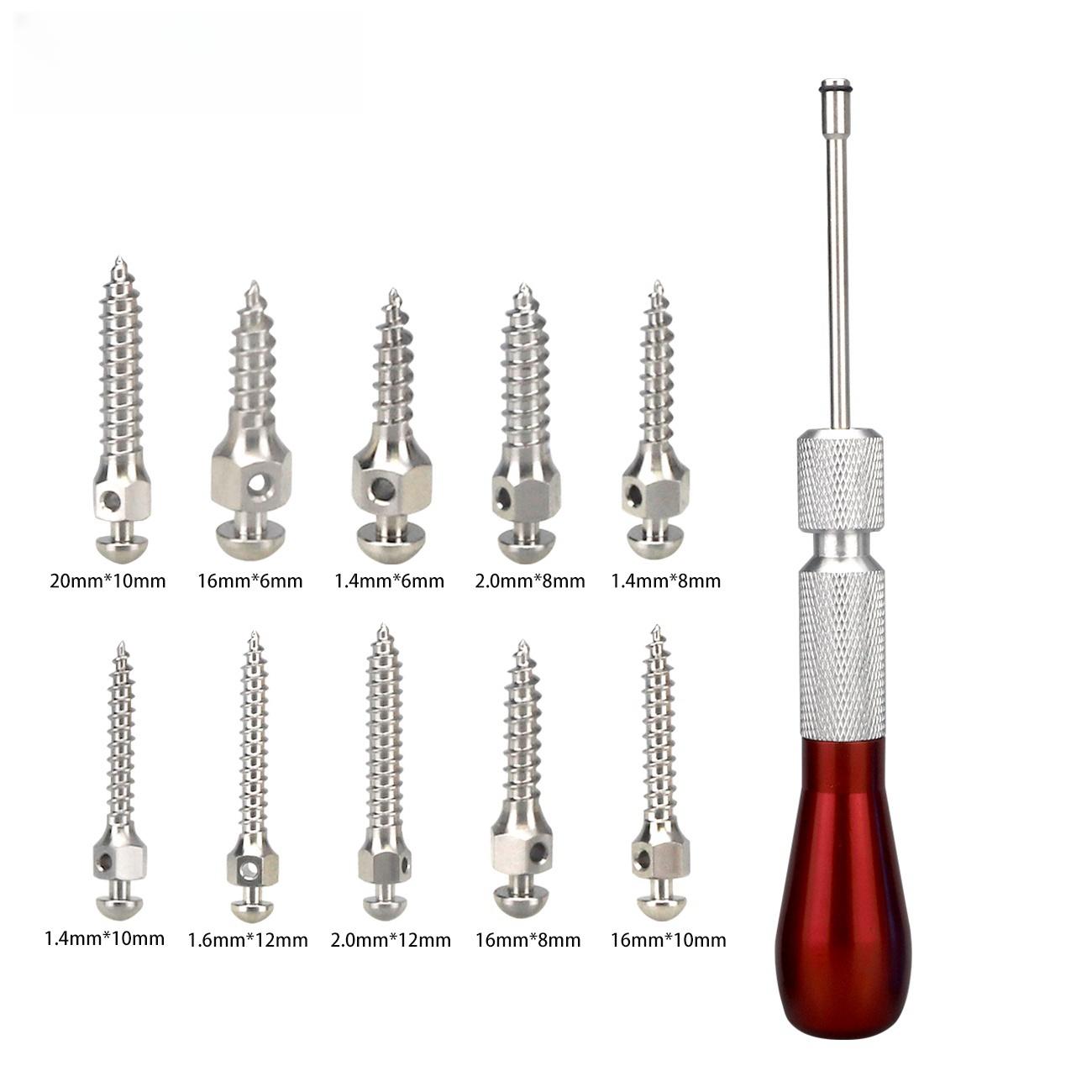 

Стоматологические ортодонтические мини-импланты микровинтовые самосверлящие 10 шт + отвертка самосверлящий инструмент из нержавеющих материалов 1 шт RC79 красный