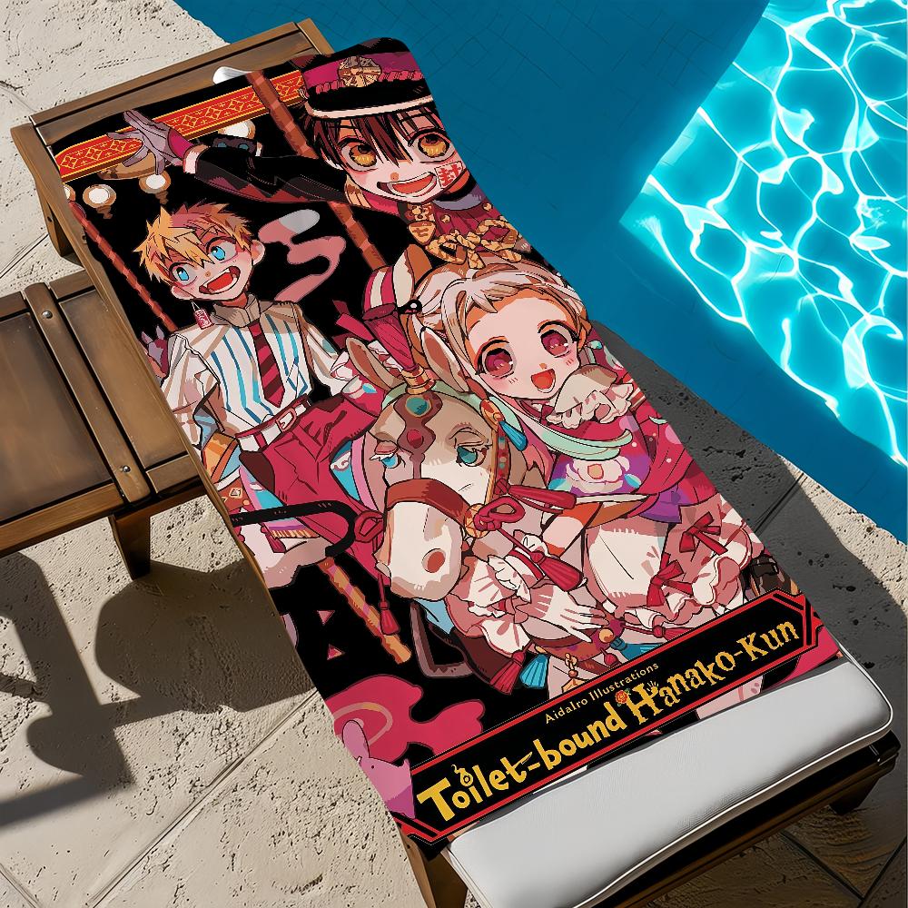 T-toilet-B-bound  anime cute H-hanako-kun Towel Beach Quick Dry Soft Pool Towels Gift for Travel Gym Shower Camping sports