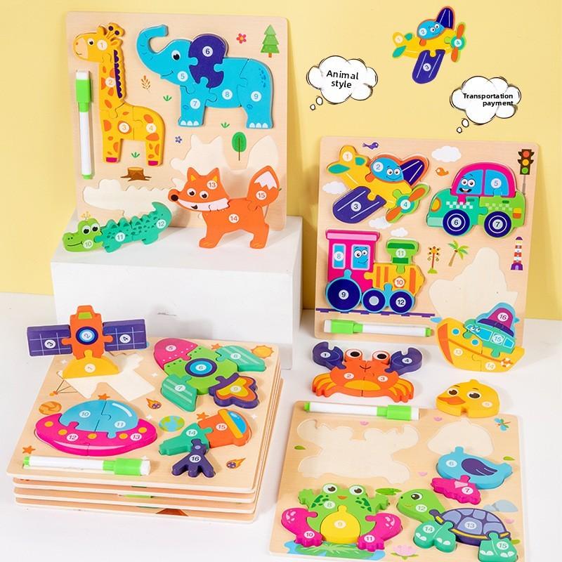 Wooden Childrens 3d Puzzle Board With Educational Benefits For Early Learning Play