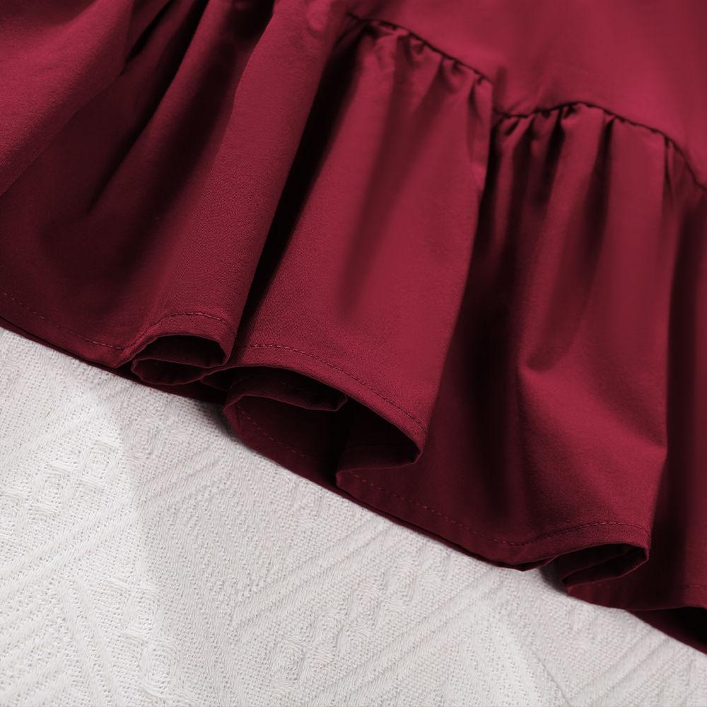 Summer Girls' Korean Dress Solid Color Round Neck Off Shoulder Princess Dress Girls' Stylish Children's Summer Outfit