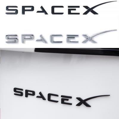 Space X Amblem Metal Harfler Rozet Arka Bagaj Çıkartmaları Araba logo çıkartması Tesla Modeli 3, X, Y Ve S Aksesuarları Kuyruk Etiketi