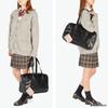 BEVERLY HILLS POLO CLUB Faux Leather School Bag Boston Bag Brown Black High School Girls Boys with Pouch bp002 Beige Water-repellent (Black [23])