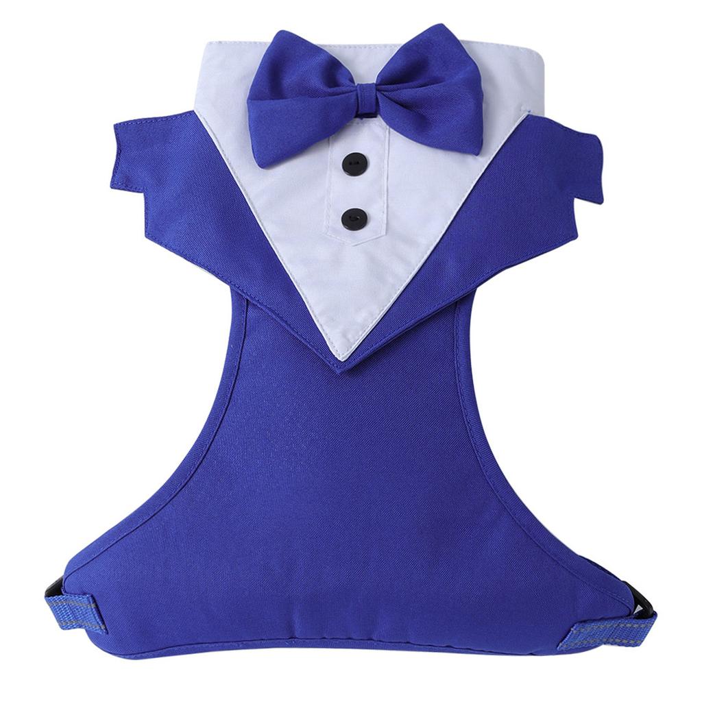 Adjustable Dog Harness With Bow Tie Tuxedo Design Reflective Straps For Small Medium Large Dogs