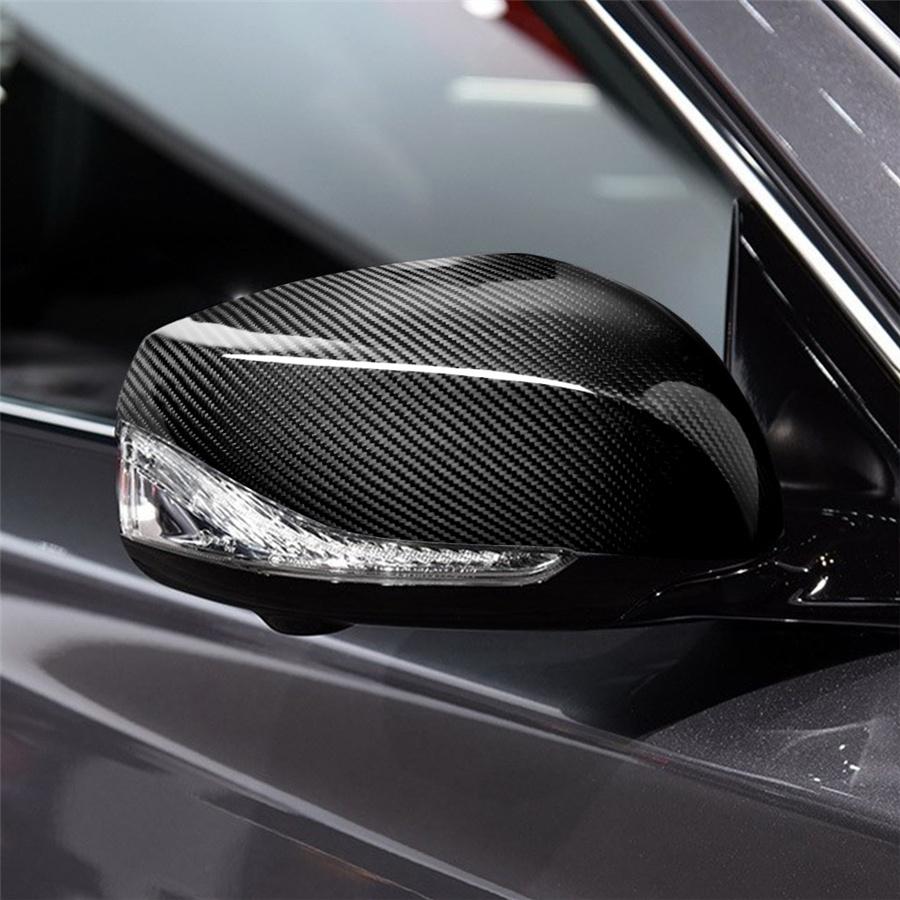 Real Carbon Fiber Side Mirror Add On Cover Caps For INFINITI Q50 Q70 2014+
