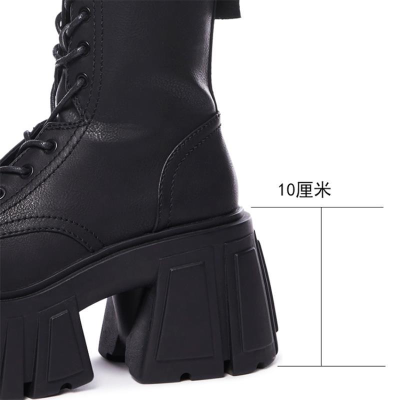 Fashion 2025 New Women Super High 10cm Shoes Woman Thick-Soled British Style Punk Fashion Platform Thigh High Boots Chunky Heel Pumps