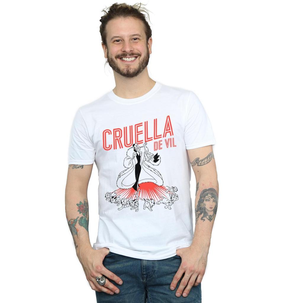 Disney Mens Cruella De Vil Dalmatians T-Shirt