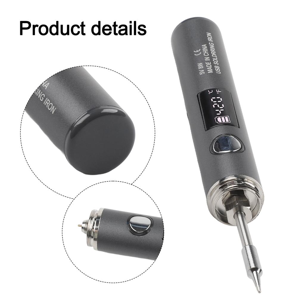 Digital Display Soldering Iron Kit Adjustable Temperature Quick Heat-Up USB Powered With LCD Screen Soldering Iron Tip