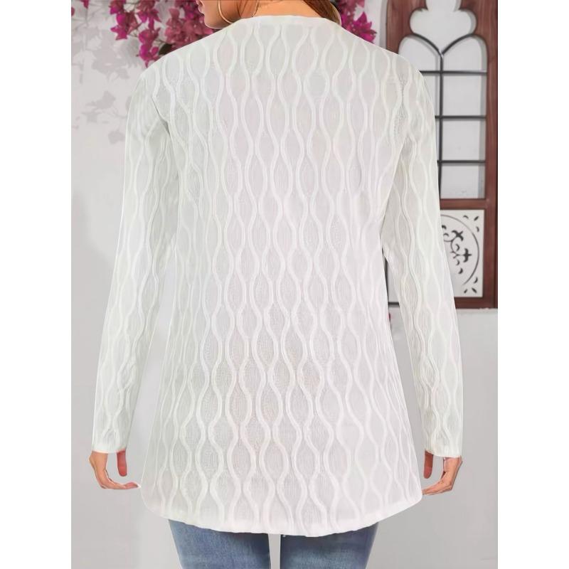 DAFIFY Damenmode, lässig, Herbst/Winter, einfarbig, mit Druck, lange Ärmel