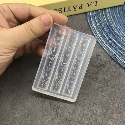 Schleife Perlenkette Band 3D Silikonform Nagelkunst Dekorationen DIY Design Silikon Nagelkunst Form Vorlage für Nagelanhänger