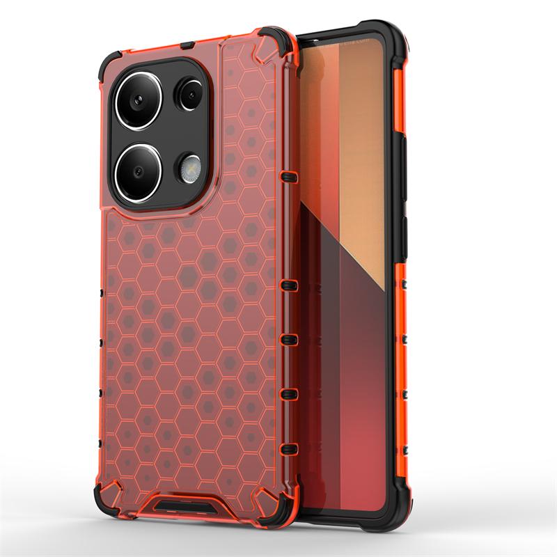 Shockproof Transparent Case For Xiaomi Poco M6 Pro Honeycomb Armor Case For Poco M6 Pro Case Cover For Poco M6 M 6 Pro 6.67inch
