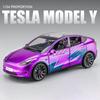 1:24 Model X Model Y Tesla Model 3 Alloy Die Cast Toy Car Model Sound and Light Children's Toy Collectibles Birthday Gift
