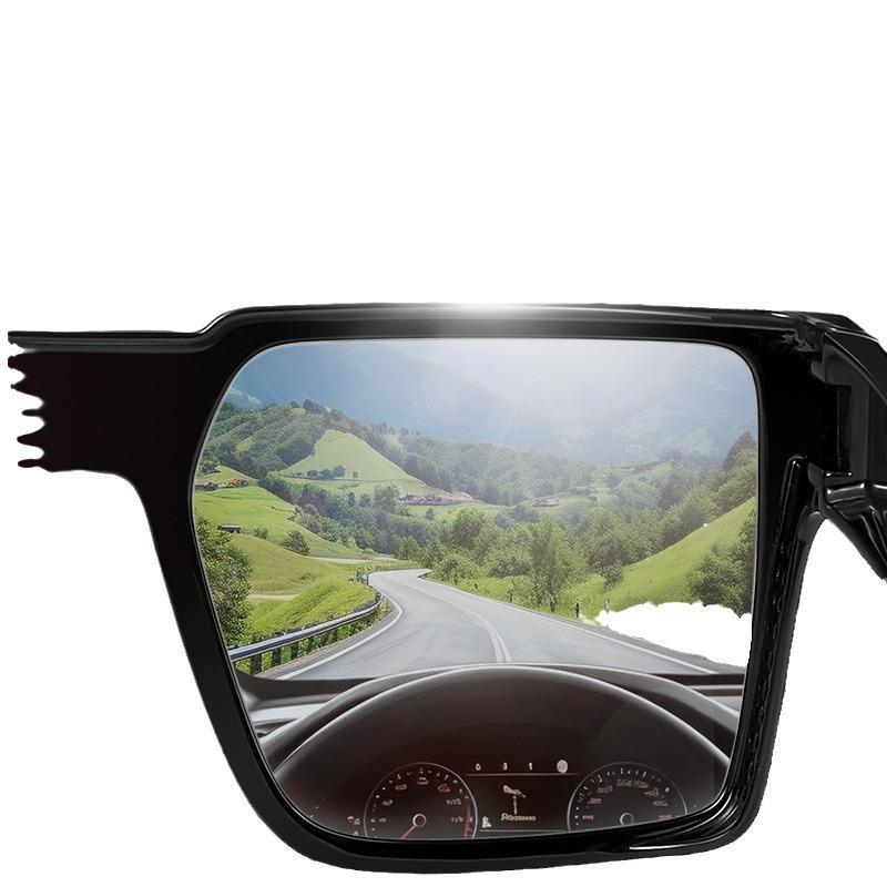 Modische und coole Herrensonnenbrille, klassische und langlebige kastenförmige Anti-UV- und Myopie-Gläser, geeignet für Männer und Frauen