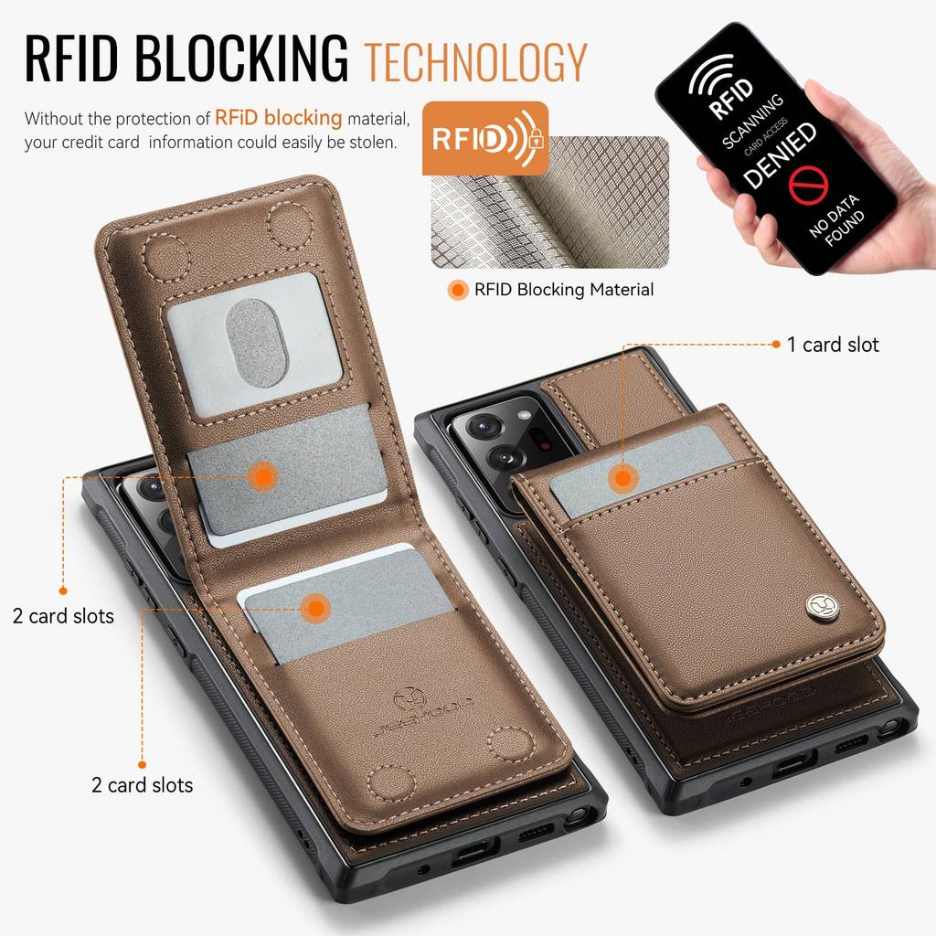 Custodia Portafoglio Magnetica 2 in 1 Staccabile per Samsung Galaxy Note 20 Ultra 10 Plus con Porta Carte Uomo Donna, Supporto Flip