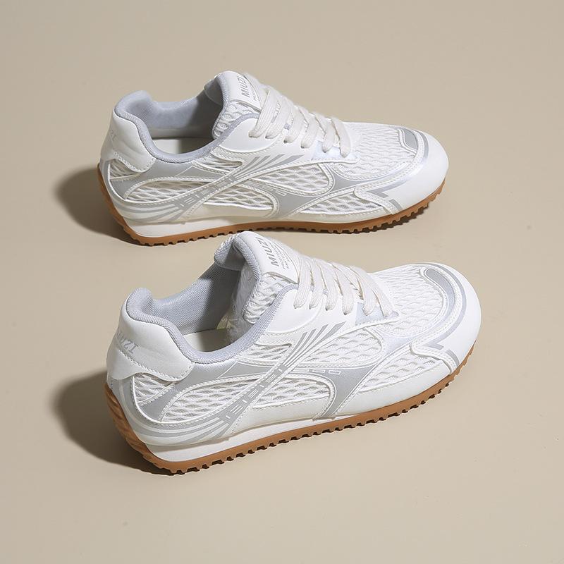 Small Man Inner Height Increase Mesh German Training Shoes Women's 2025 Summer Douyin Explosion Silver Forrest Gump Shoes Platform Sports Shoes