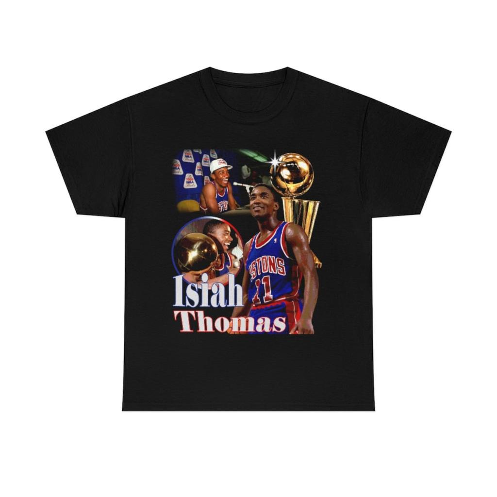 Isiah Thomas Detroit Pistons Bad Boys anni '80 '90 campionato basket maglietta grafica