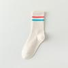 5 Pairs of Women's Summer Thin Stripe Sport Badminton Pure Cotton Tube Socks