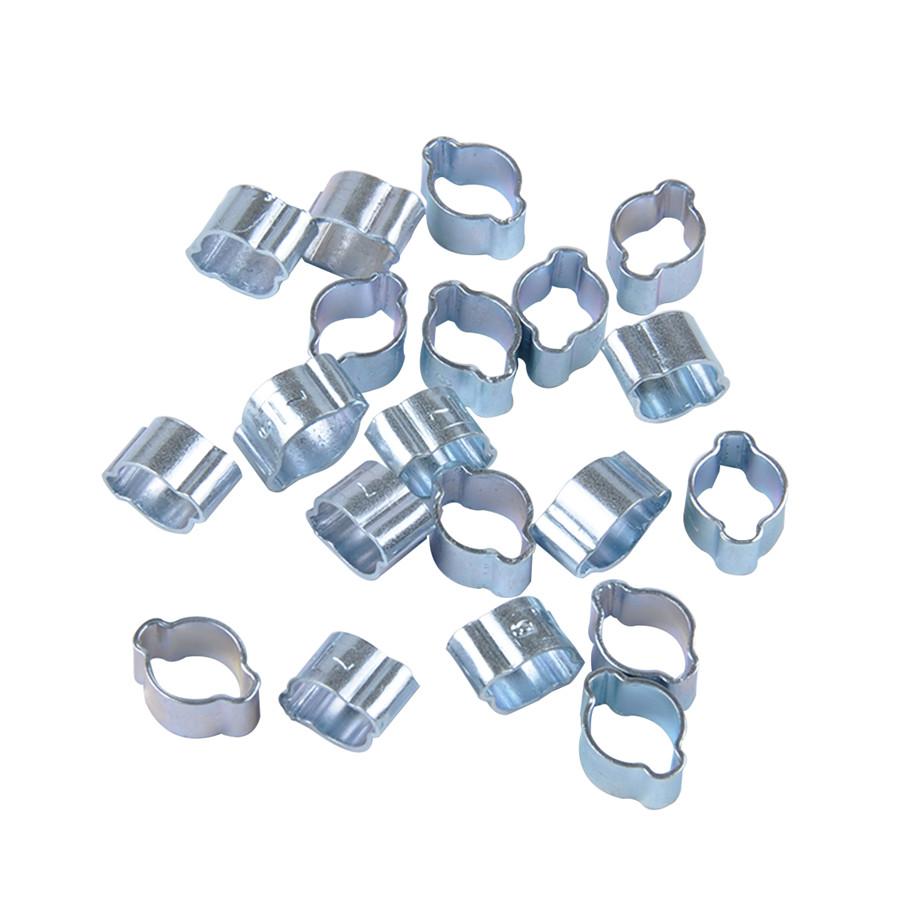 100 × Double Ear Hose Clips Water Fuel Air Clamps for 5-31MM Zinc Plated Assortment Box with Pliers Tool