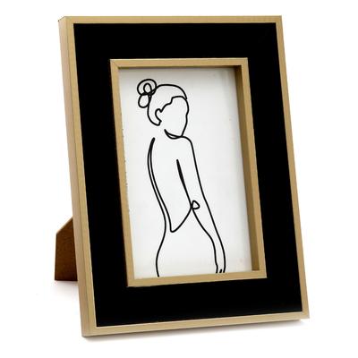 [R8305] - Dřevěný rám na obraz 'Arty' černobéžový - 21x16 cm