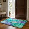 Fish Scales Pattern Floor Mat Soft Flannel Absorbent Mat Non-Slip Rug Home Bedroom Bathroom