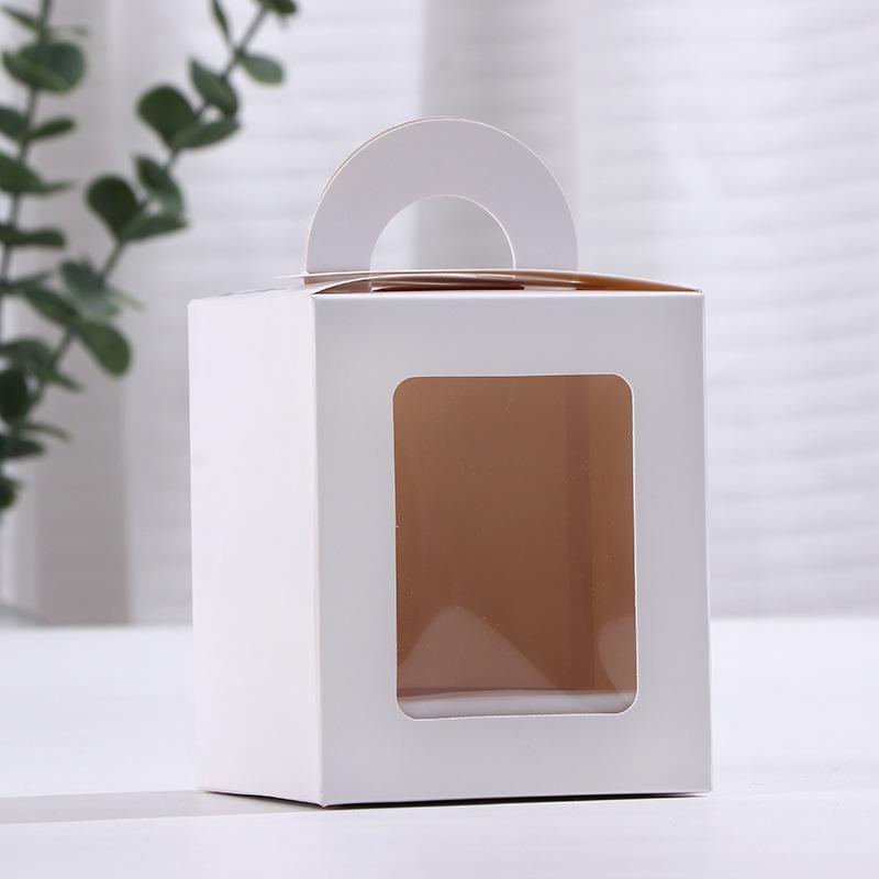 WTEMPO Clear Window Handle Gift Boxes DIY Graffitiable Foldable Paper Storage Boxes for Christmas Birthday Wedding Party Favors