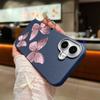 Pink Butterfly Pattern Leather Texture Slim Soft Phone Case For iPhone 16 Pro Max 15 14 Pro 13 12 11 TPU Matte Lens Protection Shockproof Bumper Cover