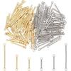 PH PandaHall 120pcs Earring Links Connectors 3 Sizes Golden Bar Link 304 Stainless Steel Connectors Linking 2 Hole Stick Strip for Necklace Bracelet