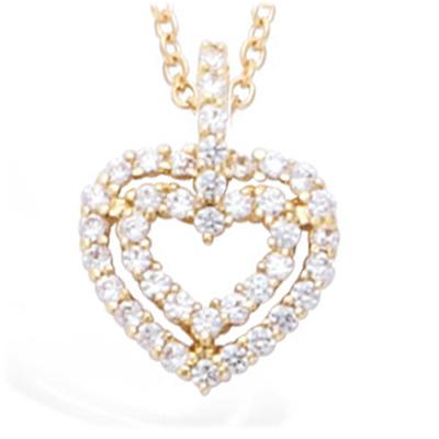 [M6239] - Gold Plated Pendant 'Love Divine' White Gold - 15x11 Mm