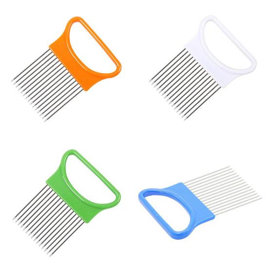 Tăiător de legume din oțel inoxidabil Suport pentru ceapă Tăiător Gadget Instrument de bucătărie pentru acasă