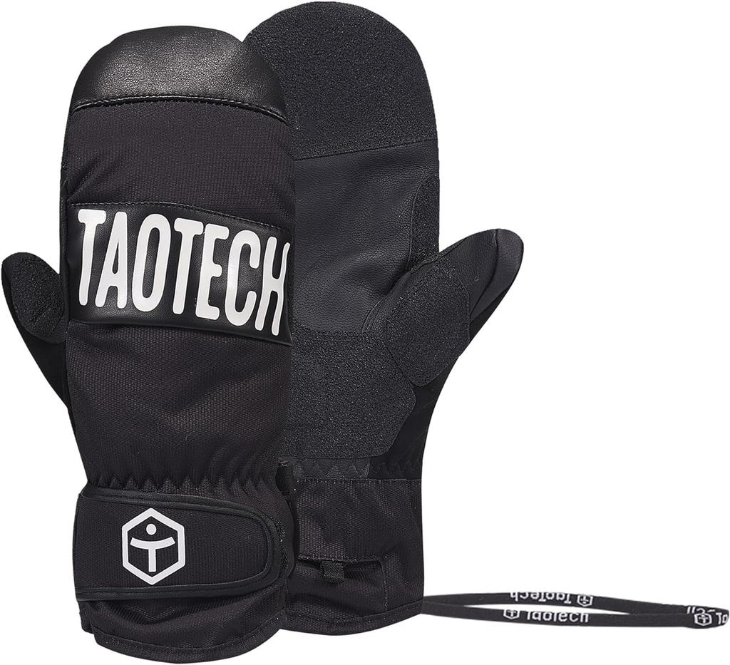 Gloves Mittens Snowboarding Wrist Guard Ski Gloves with Protector Waterproof 5 Finger Inner Logo [TaoTech] Men's Women's (L, Basic/Smikro)