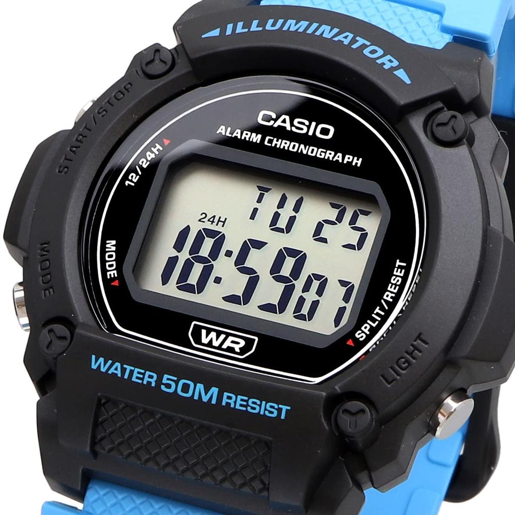 Casio Standard Digital Wristwatch W-219H-2A2V / -219H-2AV Men's Aqua Blue / Navy Blue Overseas Model [Parallel Import]