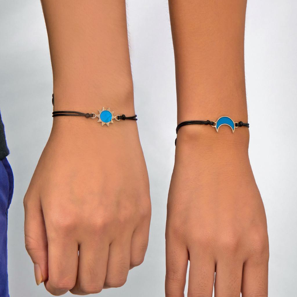 Night Sky Friendship Bracelet With Geometric Alloy Design For Couples And Students