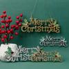 Christmas Letters Hanging Sign 3D Holes Designed Merry Christmas Gold Pendant Home Party Xmas Tree Door Hanging Decoration 2024