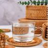 Autumn Rattan Woven Coaster Tea Set Accessories Thermal Insulation Mat Bowl Mat Dining Table Mat