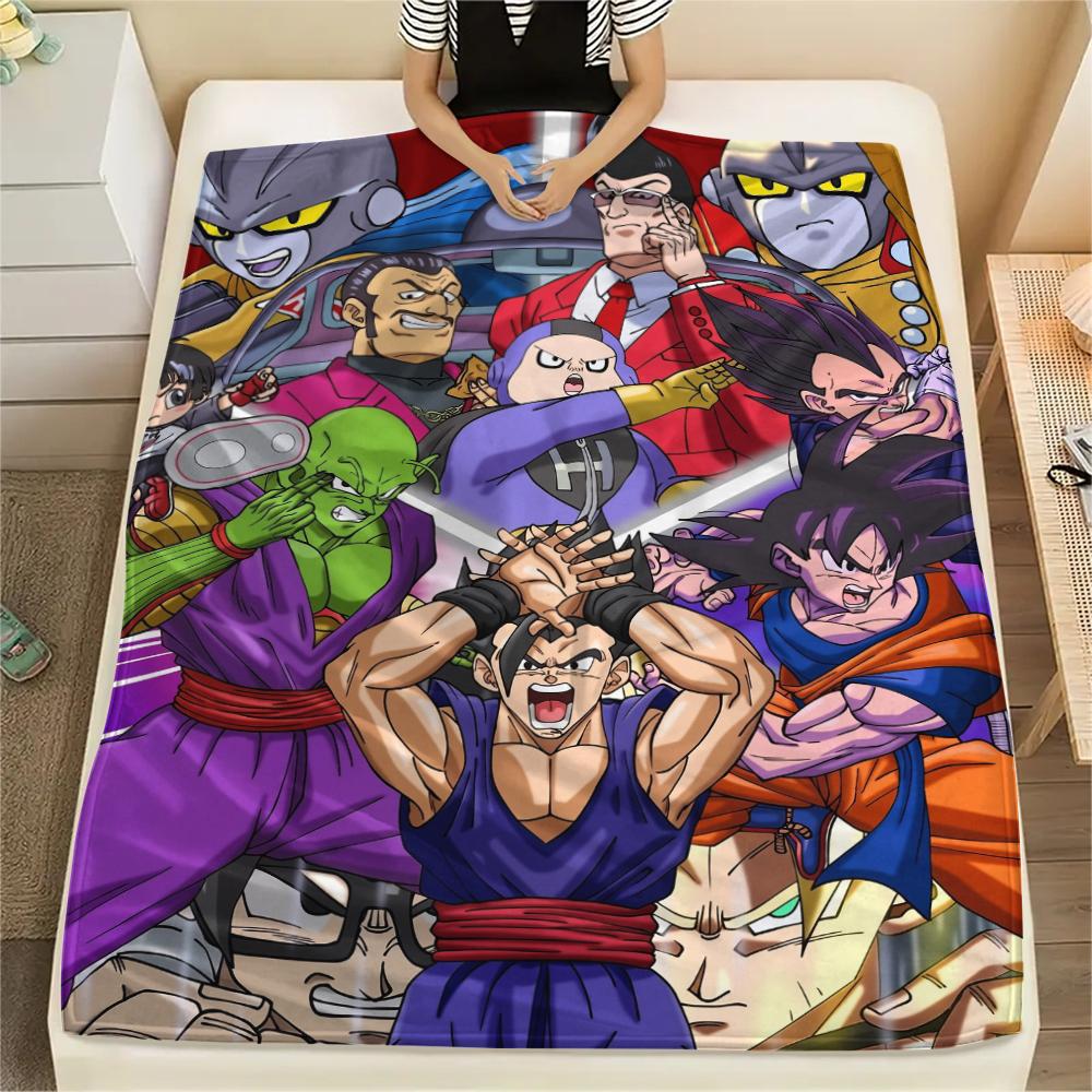 Flanelová deka s motivem Dragon Ball, Vysoce kvalitní, Pohodlná pro všechna roční období, Domácí dekorace, Teplo a pohodlí, Perfektní jako dárek.
